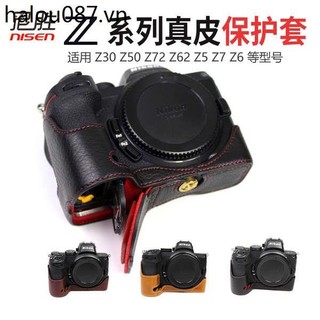  Thích hợp cho Nikon Z30 Z5 Z50 Z7 Z63 Z7II thế hệ thứ 2 ZF Z8 Túi đựng máy ảnh Bao da ZFC Z72 Z62 Z6 Z6II Vỏ bảo vệ thế hệ thứ 3 Vỏ nửa Vỏ máy ảnh Da thật 
