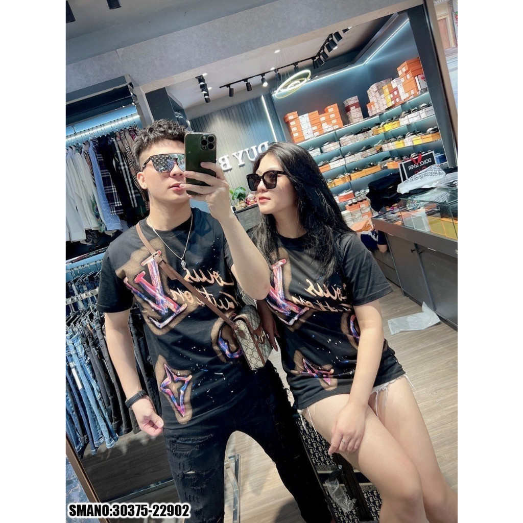 Áo Phông LV loang nâu Nam Nữ Hot Trend Chất Liệu Cotton Thoáng Mát Dày Dặn Siêu Hot Vận chuyển 24 giờ | BigBuy360 - bigbuy360.vn