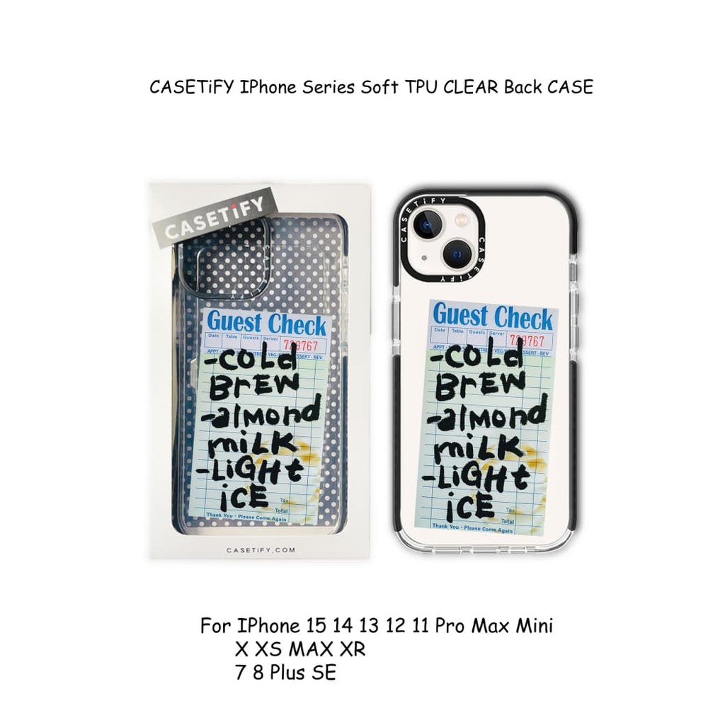 Cold Brew Almond Sữa Light Ice CASETiFY IPhone Series Mềm TPU Rõ Ràng Ốp Lưng Cho IPhone 16 15 14 13