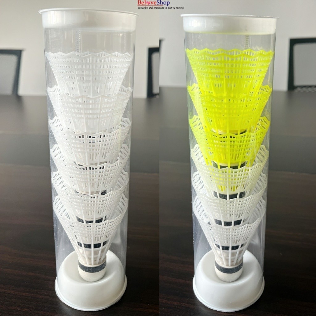 Quả cầu lông chính hãng, cầu nhựa và cầu lông vũ, Chịu va đập tốt  [hộp 6 quả] -BIADE