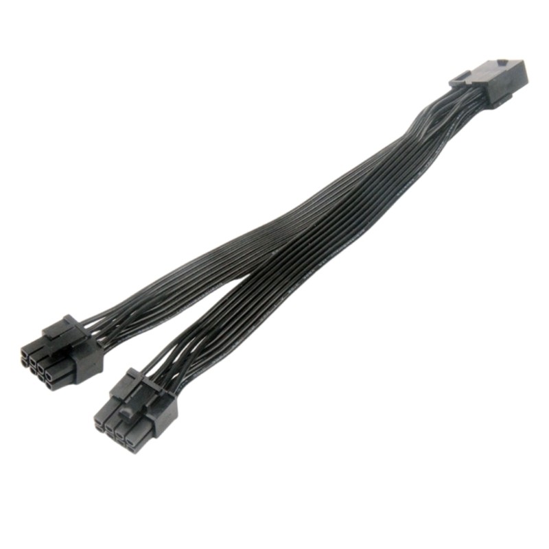 BTM 8Pin đến 2x8 Pin 6 + 2 CPU GPU Hai Bộ Chia Nguồn 8Pin Cáp Card Đồ Họa 20cm