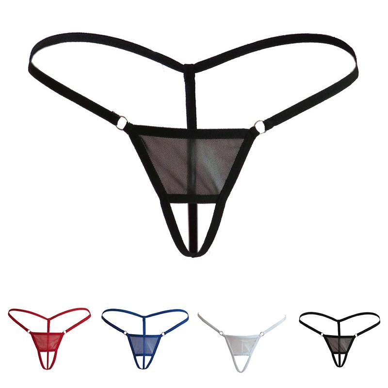 BLURVER~Men Underwear Plain Casual G string Jock strap Knickers See through Stretch