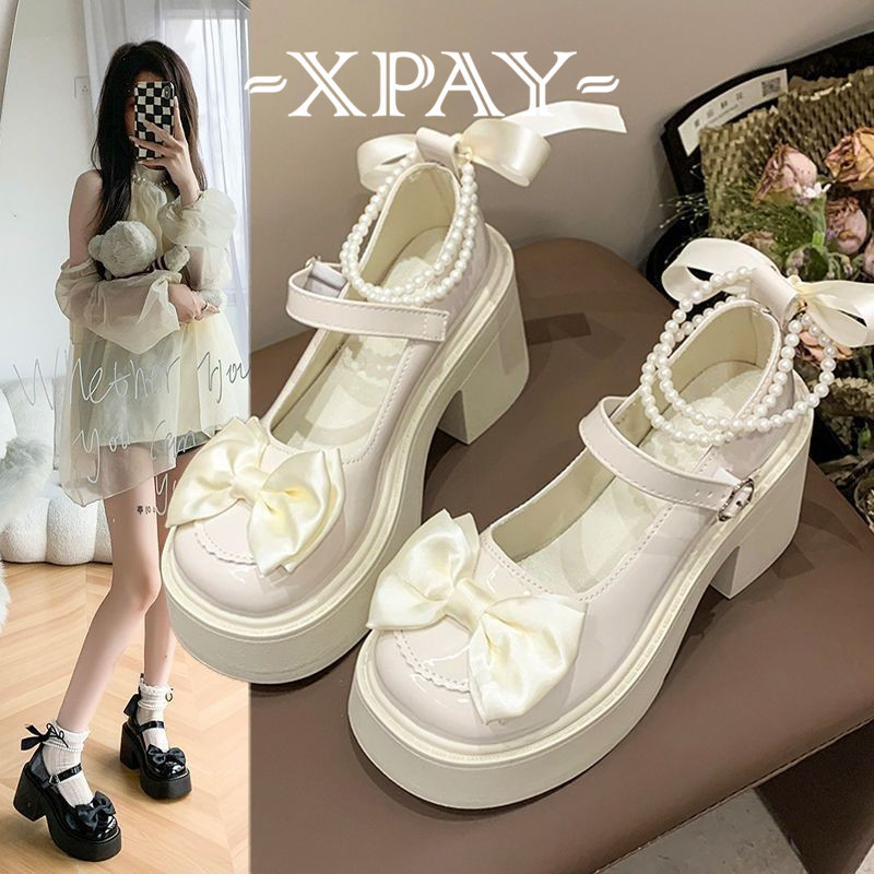 XPAY giày boot nữ, Bốt nữ cao cổ kiểu dáng Martin hot trend Lịch lãm Độc lạ Kiểu dáng độc đáo Lịch sự FSX24B0HC7 45Z241108