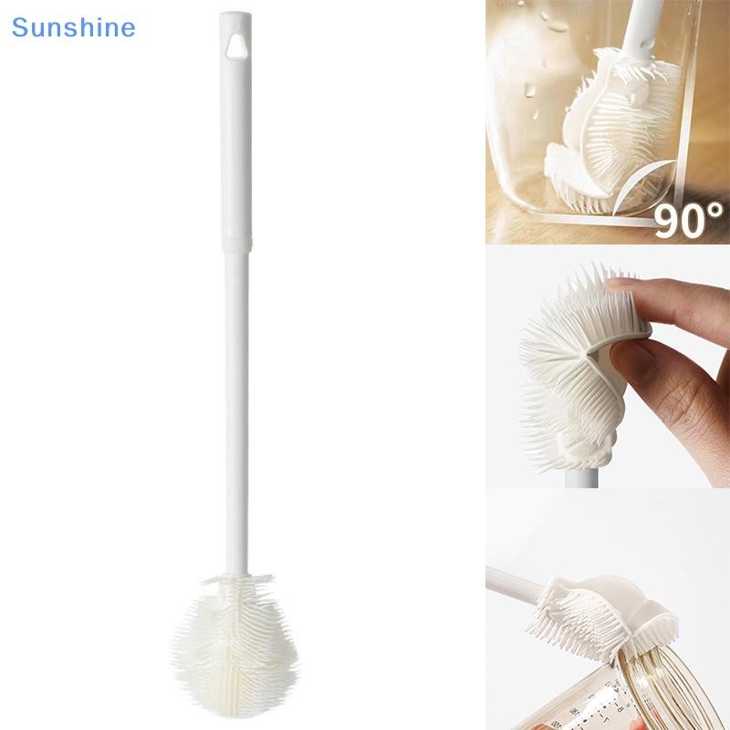 Sun Silicone Cup Brush Cup Scrubr Glass Cleaner Dụng cụ làm sạch nhà bếp Tay cầm dài Uống rượu Chai 
