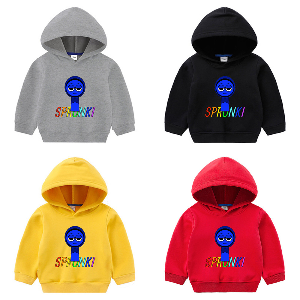 Mingyuan Áo hoodie trẻ em sprunki jevin Áo khoác bé trai và bé gái hoạt hình đơn giản cho trẻ em