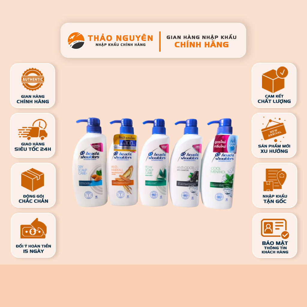 Dầu gội Head & Shoulder Thái Lan 370ml, Dầu gội Head&shoulders Thái Lan đủ màu