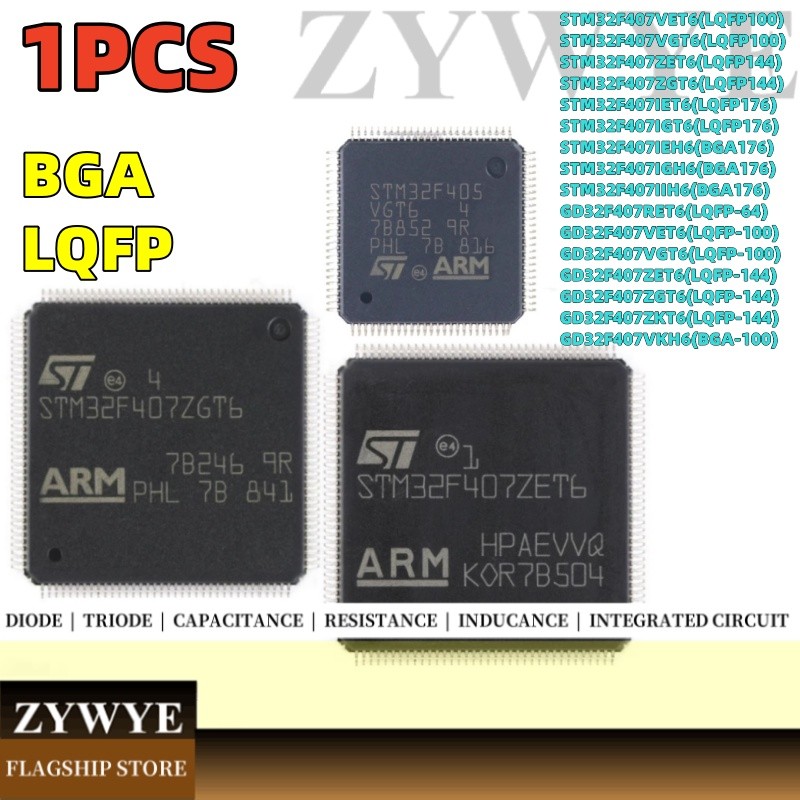 Thương Hiệu Mới Chính Hãng STM32F407VET6 STM32F407VGT6 STM32F407ZET6 GD32F407VET6 STM32F407 ZGT6 IGH