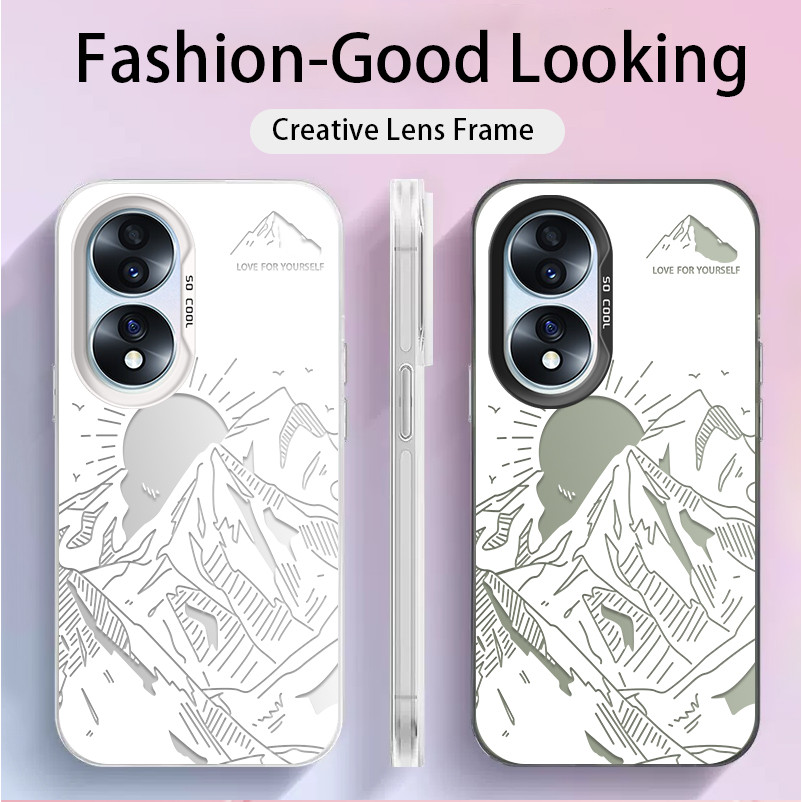 Dành cho Huawei Honor X7b & Honor X7b 5G, Mountains, Sunrise, Ốp điện thoại IMD mờ chống rơi chất lư