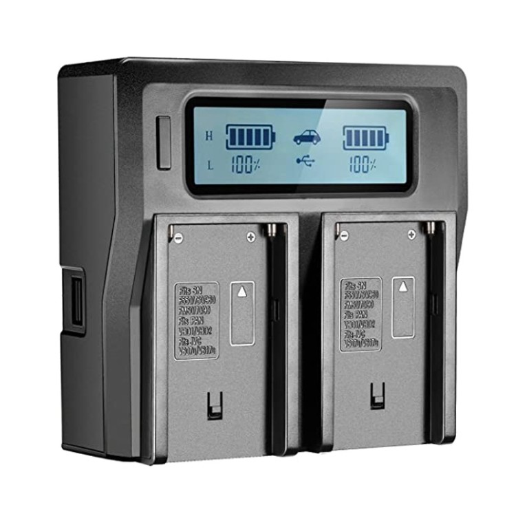 Nhà máy bán trực tiếp Bộ sạc pin kỹ thuật số màn hình LCD hai kênh có cổng USB cho pin Sony BP-U30 /