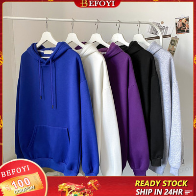 Áo Hoodie nam có tay dài và áo chui đầu màu trơn dáng rộng sang trọng màu đen WW001