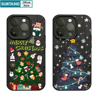 Suntaiho Ốp Lưng iPhone Đẹp Ngộ nghĩnh Dễ Thương Vỏ Điện Thoại Họa Tiết Cây Giáng Sinh Silicon Mềm Cao Cấp Chống Sốc Cho Iphone 16 15 14 13 12 11 Pro Max IP 7 8 Plus Iphon X Xs XR Xs Max Ốp Lưng