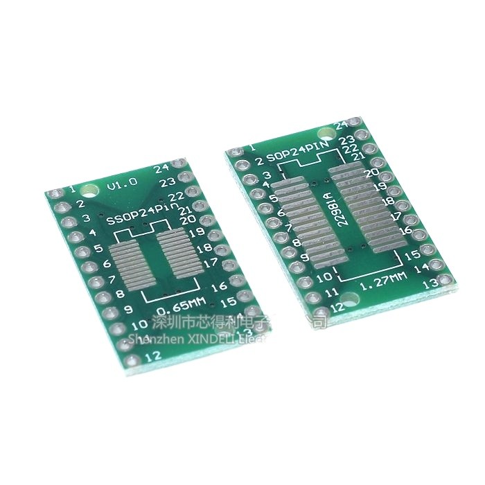 SOP24 Patch to Straight Plug DIP 0.65 / 1.27mm Adapter Board