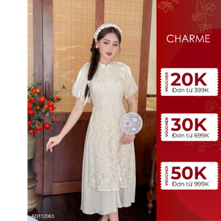 Áo dài nữ họa tiết ren 3D Charme 12063