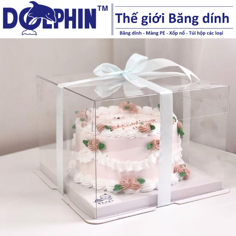 HỘP MICA TRONG SUỐT đủ size 26cm-28cm-30cm-32cm trang trí bánh kem, bánh sinh nhật, đựng quà tặng [D