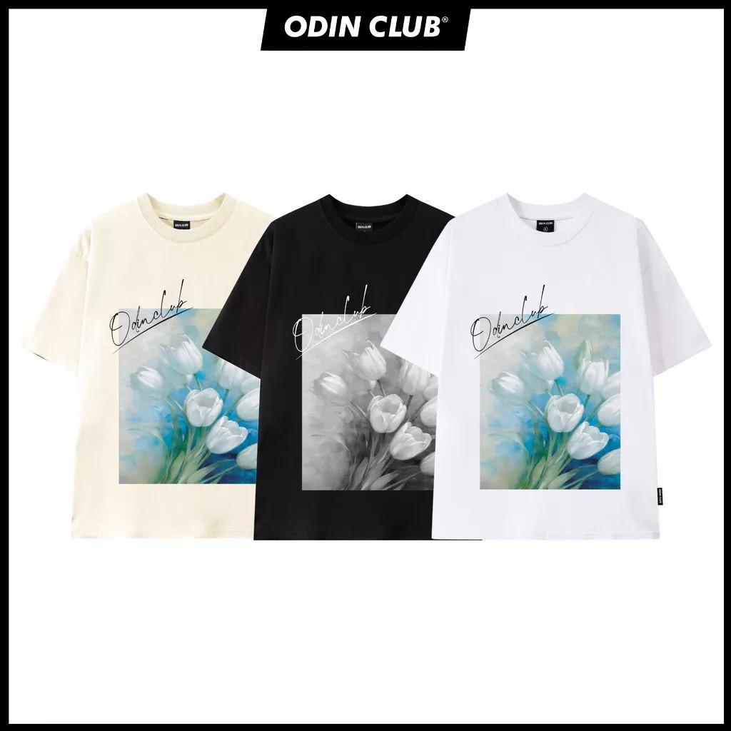 Áo Thun Oversize Tulips ODIN CLUB, Áo phông chất liệu   co giãn 2 chiều, Local Brand ODIN CLUB