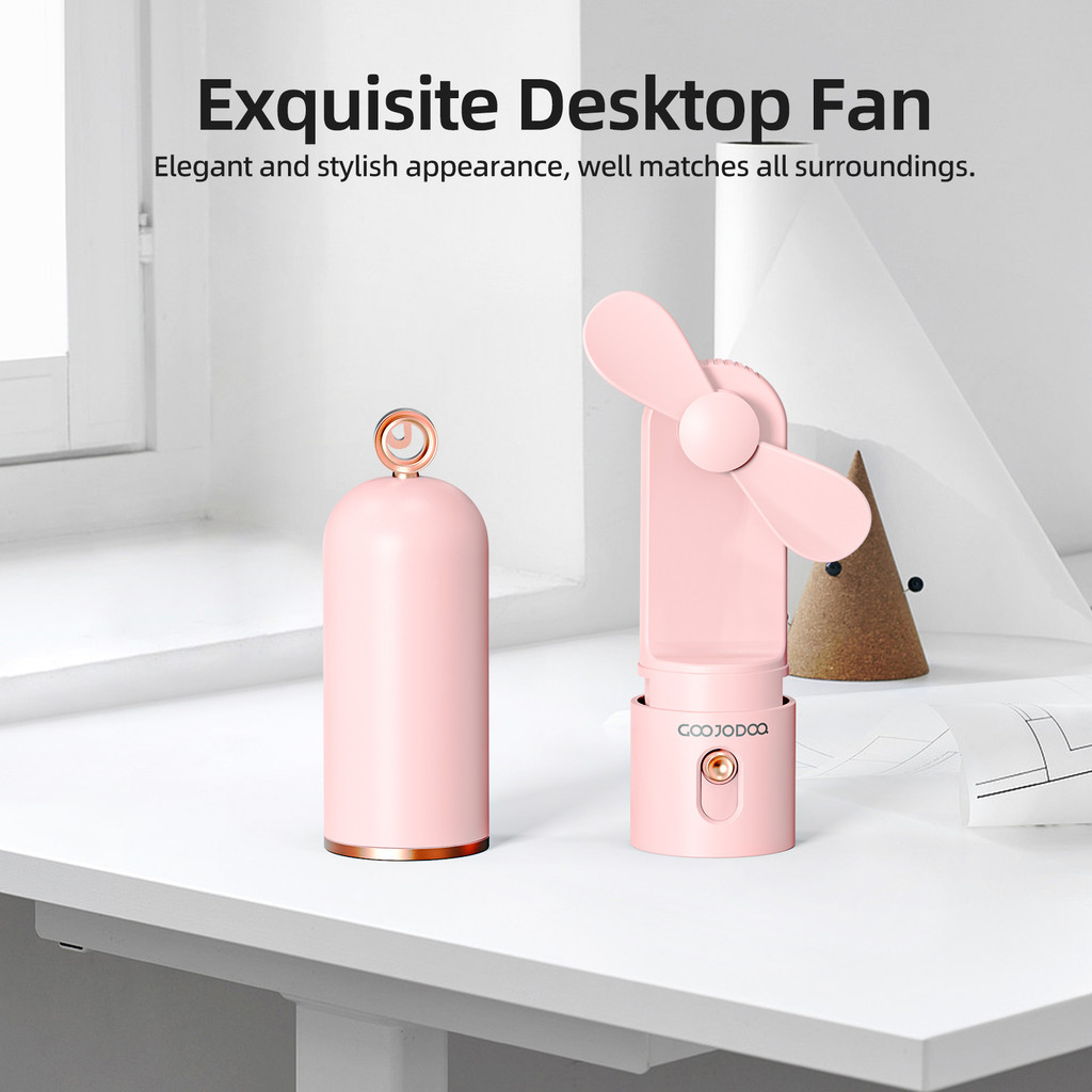 Quạt mini cầm tay GOOJODOQ, 3 tốc độ, cánh quạt bền bỉ sạc Type-c | BigBuy360 - bigbuy360.vn