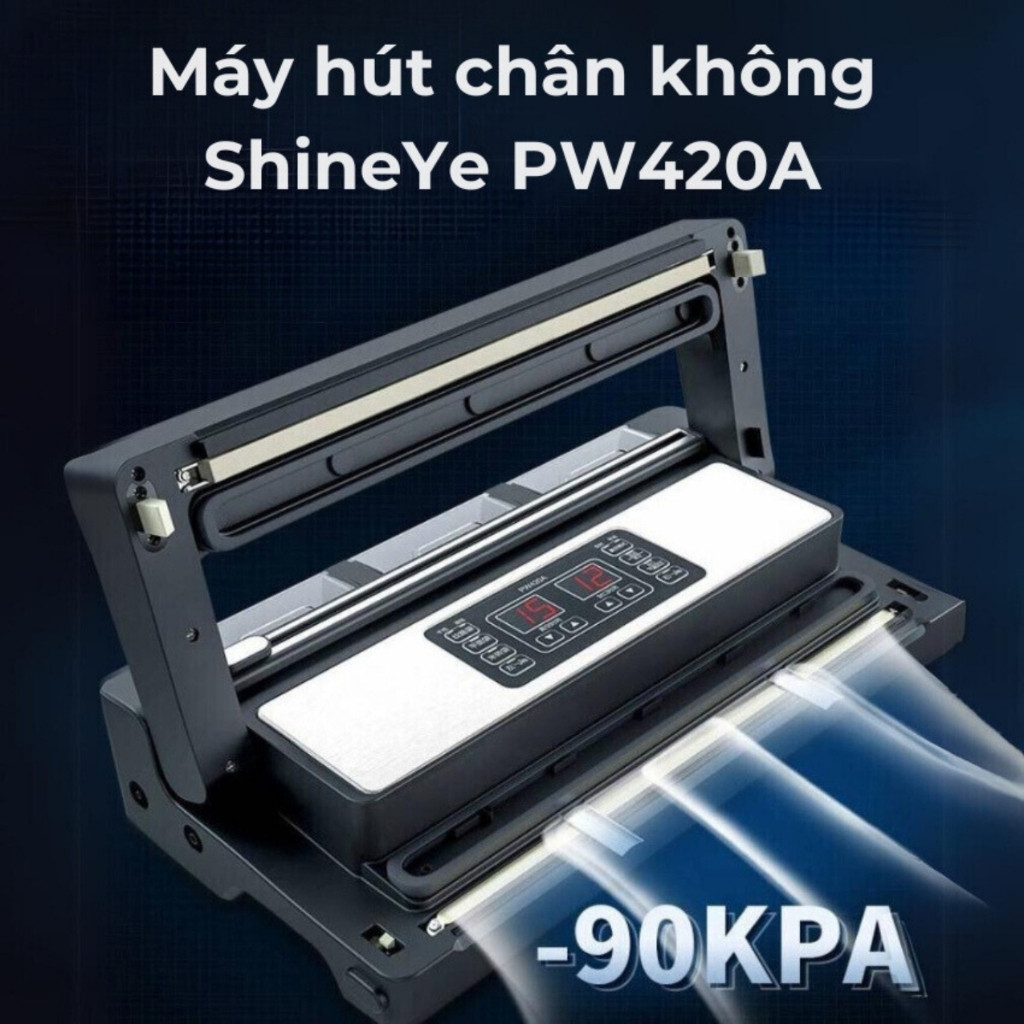 Máy hút chân không không kén túi KAW PW420 -2 vòi hút, đường hàn 42cm, hút được tất cả các loại túi