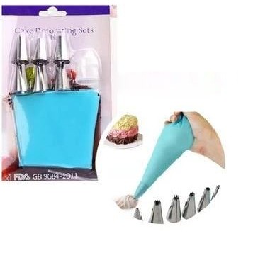 Bộ 6 đui Bắt Bánh Kem (Kèm Chốt Và Túi Bóp Kem Silicon)