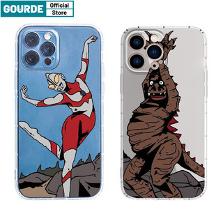 Ốp Lưng iPhone cặp đôi Ultraman và quái vật nhảy múa hài hước độc lạ trong suốt in hình Họa Tiết Ốp Điện Thoại Mềm TPU Cao Cấp Chống Sốc Cho iPhone 16 15 14 12 13 11 Pro Max IP 7 8 Plus Iphon X XS XR XsMax-Gourde Case