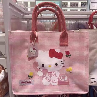  Cartoon Anime Cat Handbag Canvas Bag New Girl Lunch Box Bag Printed Cat Women Shopping Bag 