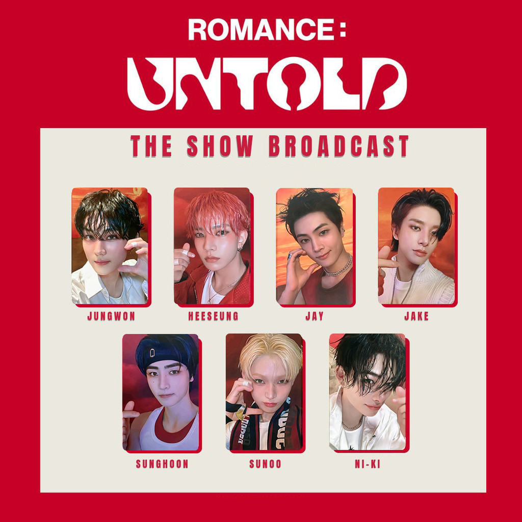 [ 07 Thẻ ] Kpop Idol ENGENE  ALBUM ROMANCE UNTOLD Photocards - In 2 Mặt - Card Bo Góc Lomo Idol / Kp