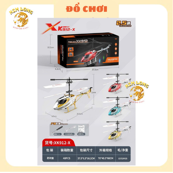Máy bay trực thăng điều khiển từ xa JQD có thể sạc lại USB Đồ chơi trực thăng bay Mini XK912 Y ẢNH