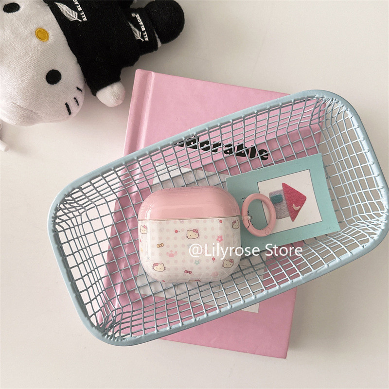 Ốp lưng AirPods 4 3 2 1 AirPods Pro2 Pro Apple Wireless Bluetooth EarPods Case Pink Star Kitten
