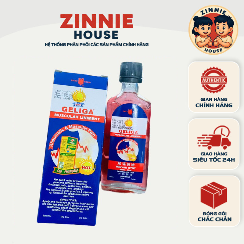 (Chính Hãng) Dầu Nóng Xoa Bóp Geliga Muscular Liniment Indonexia 60ml