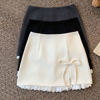 Váy eo thắt nơ ngọt ngào phong cách Hàn Quốc cho phụ nữ mùa hè thiết kế mới cảm giác ren váy bodycon A-line váy ngắn V 250421006