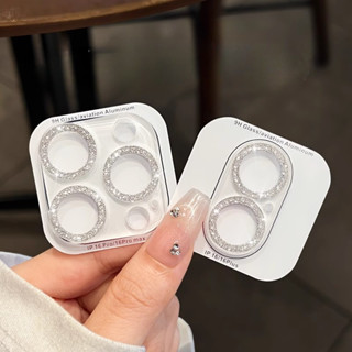 Bảo Vệ Camera Độ Nét Cao Lấp Lánh Bling Kính Cường Lực Ống Kính Máy Ảnh Tương Thích Cho iPhone 16 15 14 13 12 11 Pro Max 14 15 16 Plus 12 13 Mini