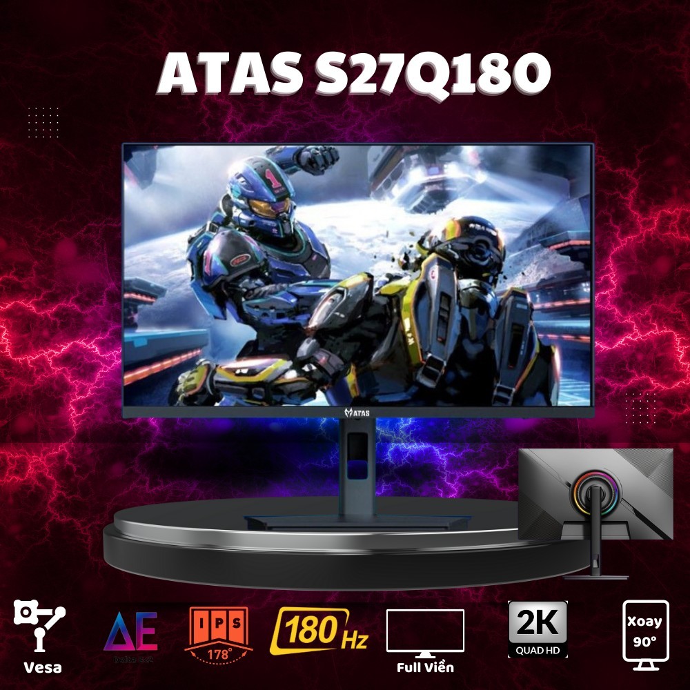 Màn hình máy tính 27 inch 2K ATAS 27 S27Q180 - Tần số quét 180HZ - Tấm nền IPS - Phản hồi 1ms | BigBuy360 - bigbuy360.vn