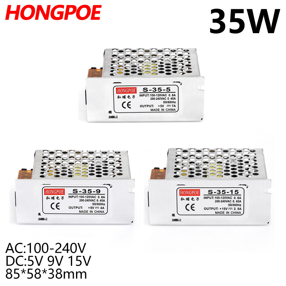 Bộ nguồn chuyển mạch 35W 5V 9V 15V DC 5V 7A 9V 4A 15V 2.5A Trình điều khiển cho dải LED AC 100-240V 