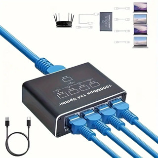 Công Tắc Ethernet 1 Đến 4 Tốc Độ Cao RJ45 1000Mbps Công Tắc Mạng Chuyển Đổi Bộ Chia Ethernet Cho PC Laptop Router Quan Sát Set-top Hộp