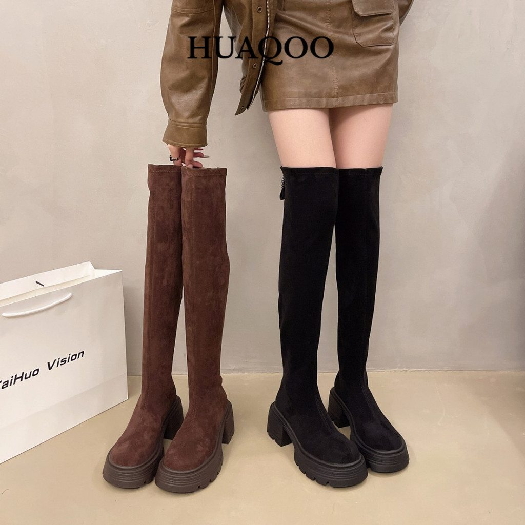 Huaqoo Giày Bốt dép sandal nữ Mũi Vuông Phong Cách Retro Cá Tính Cho Nữ Thời trang Phong cách Êm ái Nổi bật Tinh tế FSX24B04OE 45Z241106