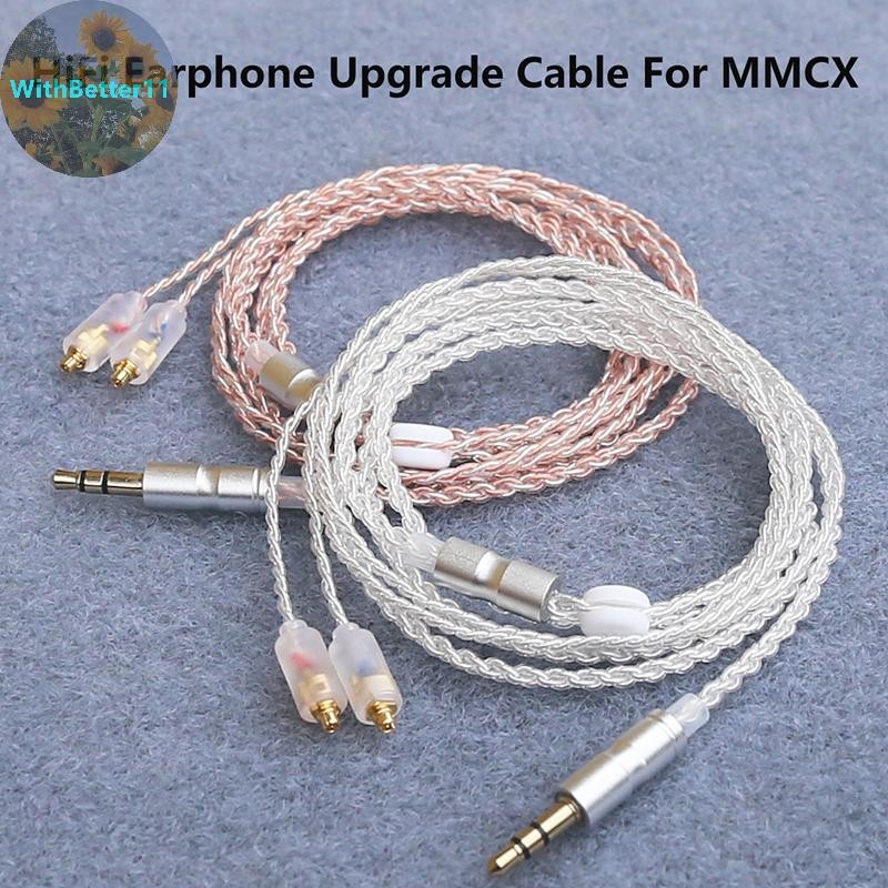 Cáp nâng cấp tai nghe HiFi tốt hơn MMCX 3.5mm 1.2m Cáp mạ bạc cho IE200 / IE300 / IE600 / IE900 / N5