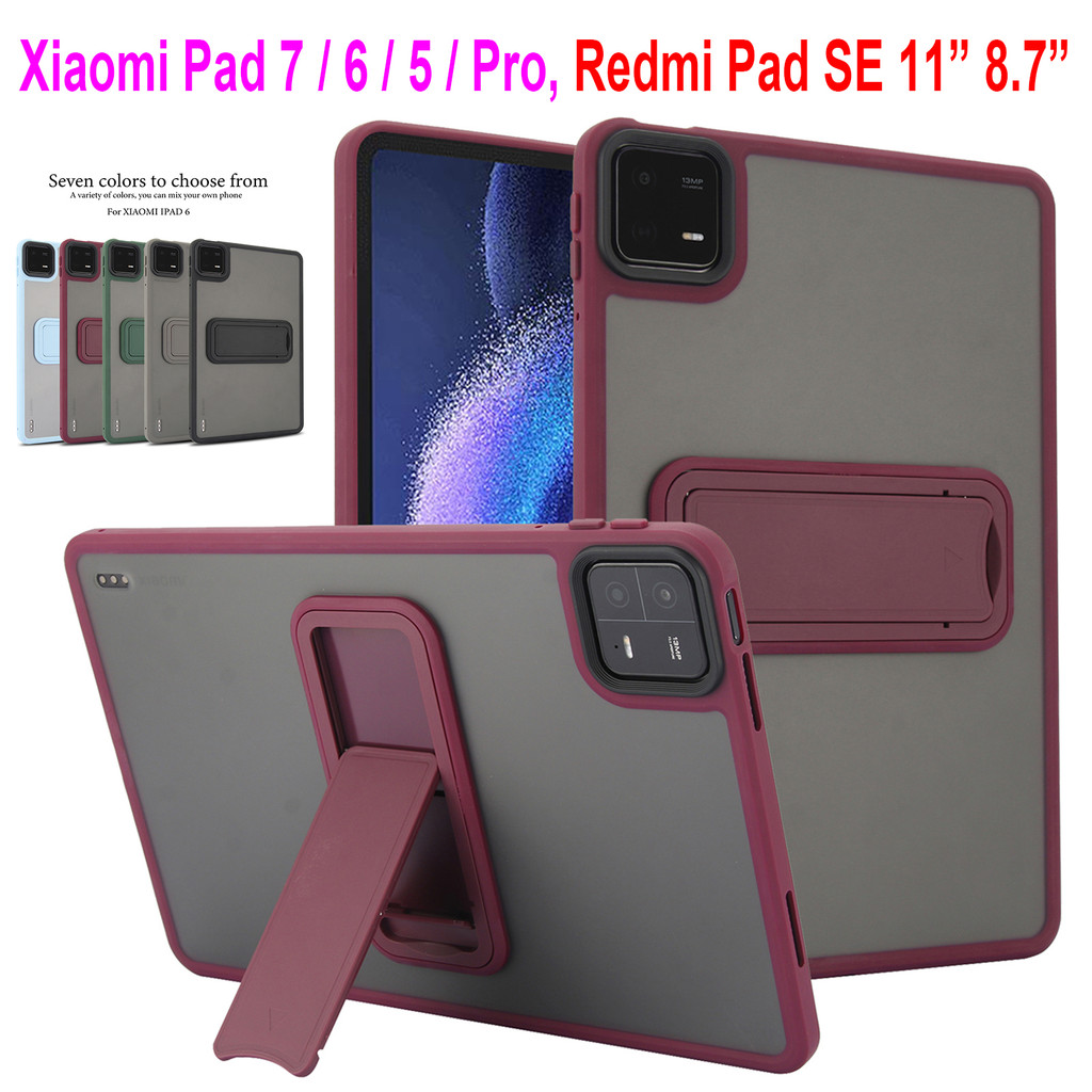 Dành Cho Xiaomi Pad 7 6 5 Pro Mi Pad7 Pad6 Pad5 11.0 "11.2" Redmi Pad SE 11.0 "8.7" Khung Màu Thời Trang Chống Sốc Vỏ Bảo Vệ Có Thể Điều Chỉnh Gấp Giá Đỡ Mờ Trong Suốt PC Đứng