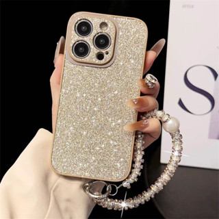 Ốp Điện Thoại Silicon Lấp Lánh Sang Trọng Thời Trang Cho Iphone 16 15 14 13 12 11 Pro X / xs Max Xr 15Plus 16Plus Với Vòng Tay Kim Cương Giả Bảo Vệ Thả Mặt Sau Mềm