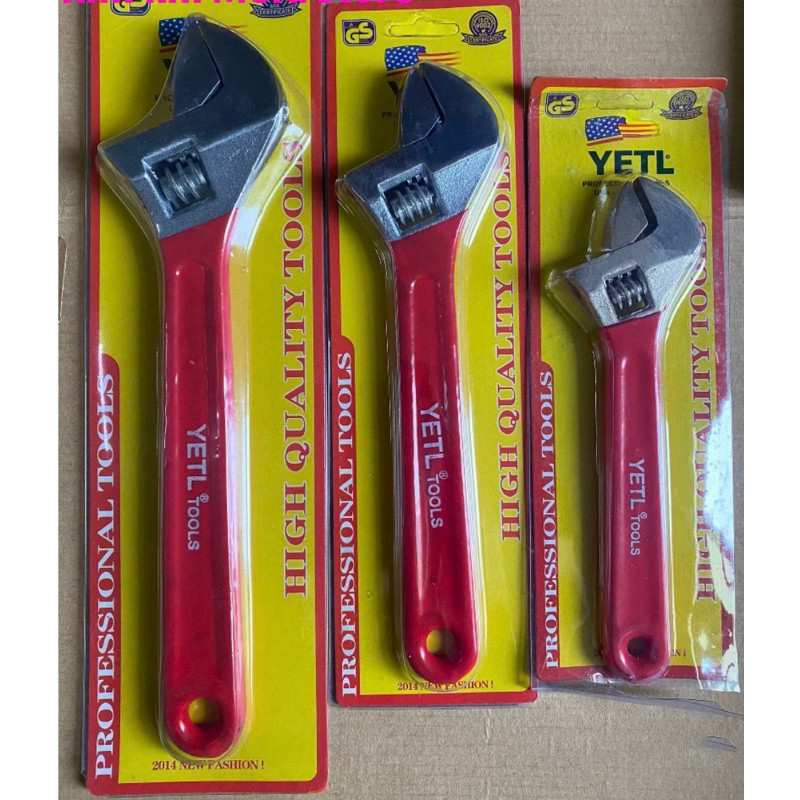 (Hàng Vỉ) Mỏ lết YETl, Mỏ lết 8 inch, 10 inch, 12 inch tay cầm đỏ chắc chắn