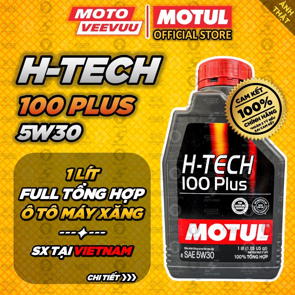 [MTVV] Dầu nhớt xe ô tô MOTUL H-Tech 100 Plus 5W30 1 Lít ĐỘNG CƠ XĂNG<END>