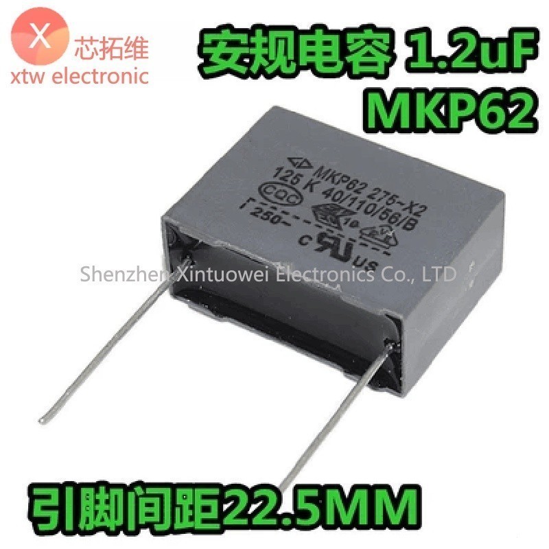 5 Cái / lốc Farad MKP62 Tụ An Toàn X2 275VAC 125K 1.2UF 125 Pin Pitch 22MM / 27MM Tụ Điện Phim Mỏng