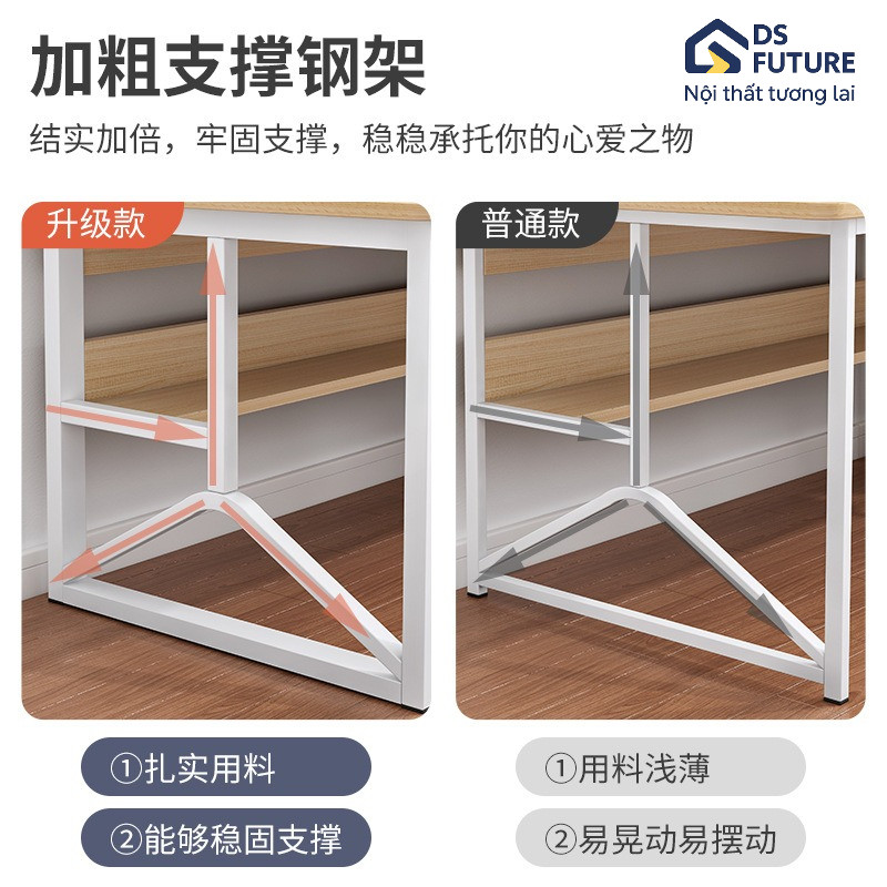 Bàn học kệ sách gỗ mdf, mặt bàn bo góc an toàn cho bé, bàn làm việc 1m2 chân sắt cứng cáp chịu tải 200kg [U4 KS] | BigBuy360 - bigbuy360.vn