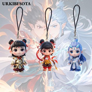  Mặt dây chuyền móc chìa khóa URKIBESOTA Nezha Móc khóa Acrylic Ao Bing Nezha ngộ nghĩnh 2: Phim hoạt hình biển quỷ trẻ em Trang trí túi xách tay Quà tặng trẻ em 