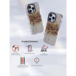 Casetify X Pháo Hoa Hút Từ Tính Trong Suốt Cứng Acrylic Lưng TPU Edge Ốp Lưng Điện Thoại Ốp Lưng Tác Động Cho Apple IPhone 13 14 15 Pro Max