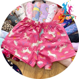 Quần đùi họa tiết bé gái thun cotton 100% co dãn thấm hút mồ hôi từ 10-50kg