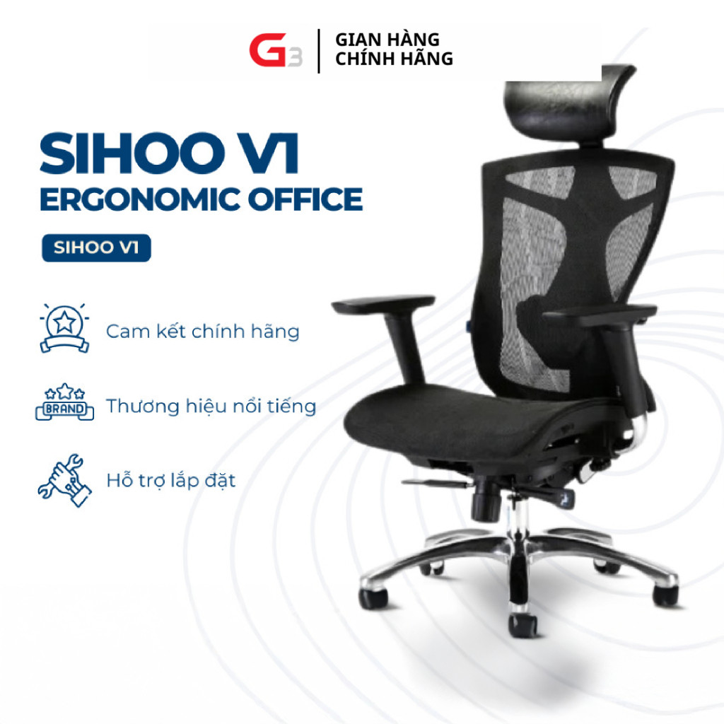 [NHẮN SHOP ĐỂ ĐƯỢC FREESHIP] Ghế công thái học Sihoo V1 chính hãng - G3