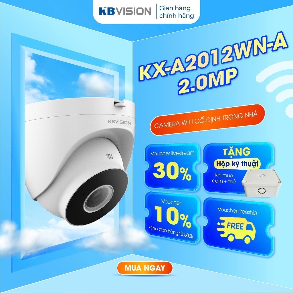 Camera Wifi Trong Nhà KX-A2012WN-A, Đàm Thoại 2 Chiều, Phát Hiện Chuyển Động, Hồng Ngoại 30m