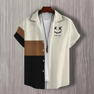 3d Chắp Vá In Áo Sơ Mi Tay Ngắn Thời Trang Đơn Giản Nam Hàng Ngày Quần Áo Người Quá Khổ Hawaii Áo Sơ Mi Nam Top