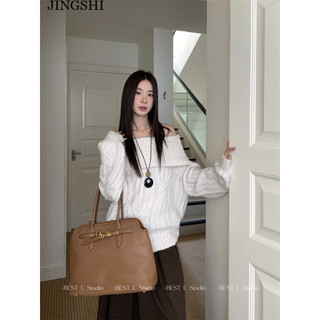 JINGSHI áo len cardigan áo khoác cardigan Stylish Cổ điển Minimalist xu hướng WMJ24B0TPJ 46Z241114