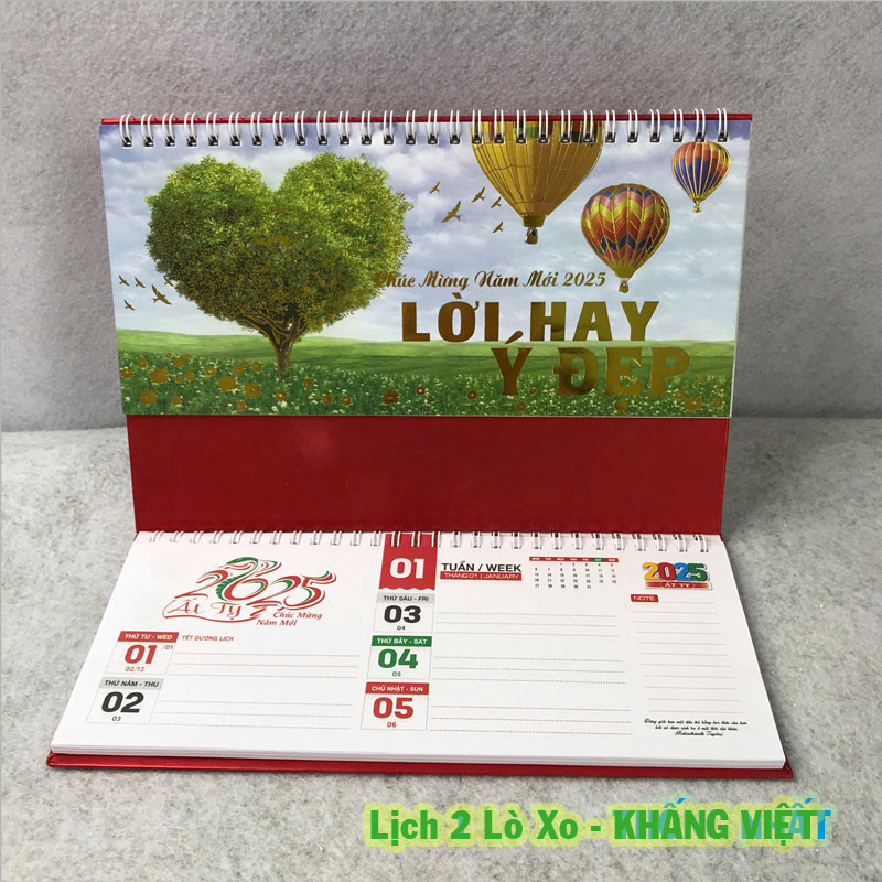 Lịch Để Bàn  2025 chữ M (Có Lịch Âm) khổ 24*16cm theo chủ đề