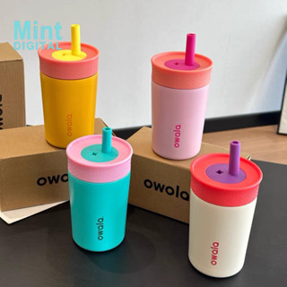 Owala Tumbler 12oz Mini Inox Giữ Nhiệt Cốc Macaron Kèm Cà Phê Ống Hút Cốc Nước Chống Trơn Trượt Nắp Cốc Có Thể Tháo Rời Ống Hút Silicon